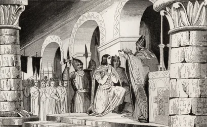 Luis III (863-82) y Carlomán (865-84) coronados juntos, de 
