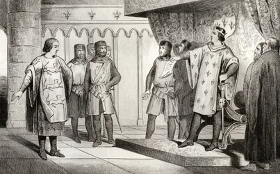 Luis VIII (1187-1226) el León recibe un enviado de su enemigo Enrique III (1207-72) de Inglaterra, de 