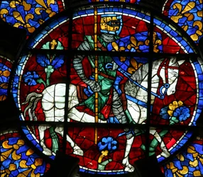 Luis VIII como caballero a caballo