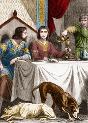 Luis VII el Joven o el Piadoso (1120-1180) con su esposa Alienor de Aquitania (1122-1204) (o Leonor de Guyena)