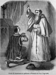 Luis XI pidiendo su curación a Francisco de Paula - en “Historia de Francia” por L.-P. Anquetil