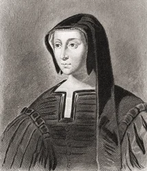 Luisa de Saboya, duquesa de Angulema (1476-1531) y regente de Francia (aguafuerte)