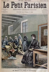 La envenenadora de Marsella: Mme Massot en la prisión de las Présentines - portada en "Le Petit Parisien” 27/12/1903 (grabado)