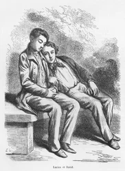 Lucien de Rubempre y David Sechard, ilustración de 