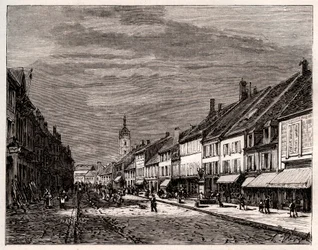 Lure - departamento de Haute-Saône en la región de Bourgogne-Franche-Comté - grabado en 