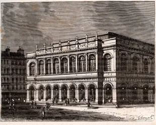 Lyon: El Gran Teatro - grabado en “La France illustrée: géographie, histoire, administration statistique” por V.A. Malt-Brown. 1884