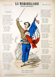 Letra de "La Marsellesa". Imagen de Epinal