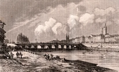 Macon - Borgoña-Franco Condado - grabado en “La France illustree: geografía, historia, administración estadística” de V.A. Malt-Brown. 1884
