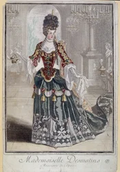 Mademoiselle Desmatins, músico (cantante) de la Ópera - grabado
