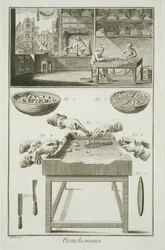 Fabricación de corchos, de la Encyclopedie des Sciences et Metiers de Denis Diderot (1713-84) publicada c.1770