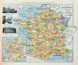 Mapa de Francia, c. 1914