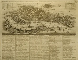 Mapa de Venecia, publicado por H. Chatelain en Ámsterdam, 1728