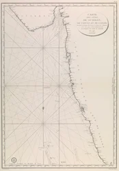 Mapa de la costa de Gujarat