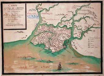 Mapa de la isla de Cayena, Guayana Francesa