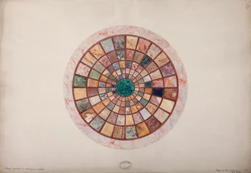 Mosaico de mármol en la parte superior del pedestal hecho para la Princesa Elisa, c.1900-20