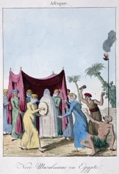 Matrimonio musulmán en Egipto - en “Costumbres y tradiciones de los pueblos”, ed. Hocquart, París