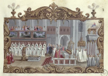 Misa dedicada a Santa Genoveva, de un manuscrito, 1709