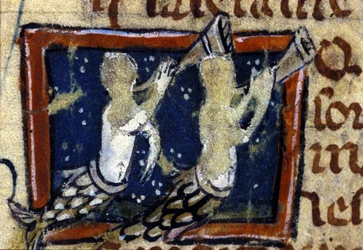 Sirenas representadas en un bestiario francés del siglo XIV. Milán, Biblioteca Trivulziana.