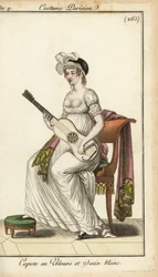 Merveilleuse tocando una guitarra