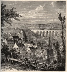 Meudon - departamento de Hauts-de-Seine - grabado en 
