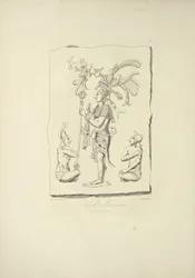 Relieve mexicano encontrado en Oaxaca, ilustración de 