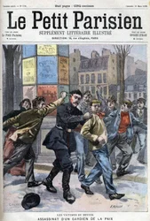 Suceso: asesinato de un agente de policía en la rue Vergniaud de París en 1900 - en «Le Petit Parisien»