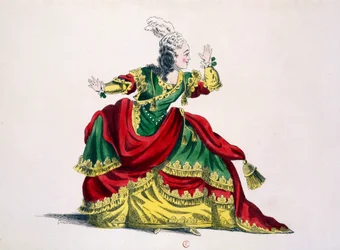 Miss Sainval como Zenobie en Zenobie y Rhadamisthe, facsímil de Guillaumot fils