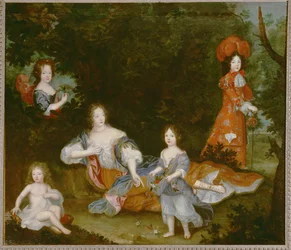 Mme. de Montespan, amante de Luis XIV ... (pintura sobre lienzo)