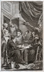 Fiesta de monjes (grabado)