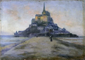 El Monte Saint-Michel y el pasaje - pintura anónima