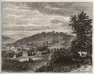 Montmedy - Meuse, en la región Lorraine - grabado en "La France illustree: geografía, historia, administración estadística" por V.A. Malt-Brown. 1884