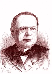 Moritz Hermann Von Jacobi (1801-1874), ingeniero y físico ruso (galvanoplastia, motores eléctricos). Grabado 1867