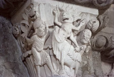 Moisés y el becerro de oro, relieve capital, c.1130