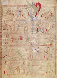Ms.1215 t.3 fol. 13r Escenas de la vida de David, de la Biblia de Étienne Harding