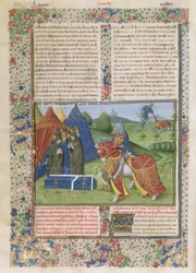 Ms 115 f.425v Lancelot Matando a Sir Agravain (vitela)