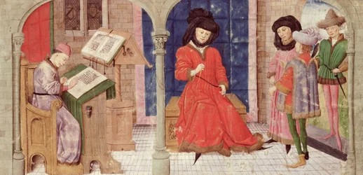 El Escriba, de la Histoire des Nobles Princes de Hainaut, por Jacques de Guise