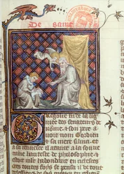Ms 1729 San Gregorio, de Legenda Sanctorum Aurea por Jacobo de Vorágine, c.1370