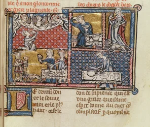 Ms 1895 fol.149 Página de un libro contra los vicios y virtudes franceses