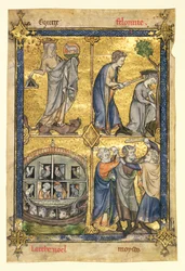 Ms 192 Miniaturas de "La Somme le Roi", iluminadas por Maitre Honore y escritas por Frere Laurent, confesor del rey Felipe III de Francia, c.1279 (vitela)