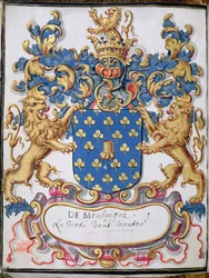 Ms 2151, fol.lv Escudo de armas de Michel Eyquem de Montaigne (1533-92)