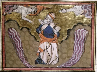 Ms 21 El Profeta Ezequiel, miniatura de una Biblia Historiale