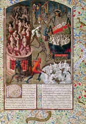 Ms 246 f.383r Infierno, de la traducción francesa de De Civitate Dei por San Agustín de Hipona (354-430)
