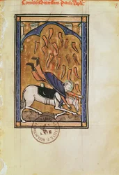 Ms 2689 fol.8r La conversión de San Pablo, del Salterio de la Abadía de Santa Isabel de Genlis