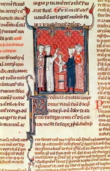 Ms 372 fol.161 Una escena de bautismo, de Decrets de Gratien