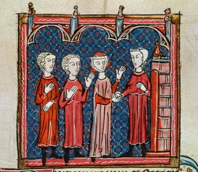 Ms 372 fol.6v Fornicación y delito cometido por un sacerdote, de "Decrets de Gratien" (vitela)