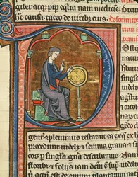 Ms 426 fol.48 Tamizando grano, de Le Miroir de la Nature por Vincent de Beauvais