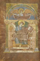 Ms 4 fol.17v San Mateo, del Evangelio de San Riquier, c.800