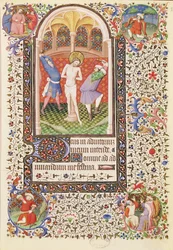 Ms 547 fol.13 Flagelación, de un Libro de Horas usado por una mujer de Poitiers