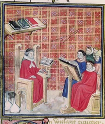 Ms 993 f.43v Enseñanza de las diferentes partes del cuerpo humano, de Le Livre des Proprietes des Choses por Jean Cordichon