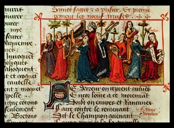 Las nueve musas, de Le Champion des Dames por Martin le Franc, 1451